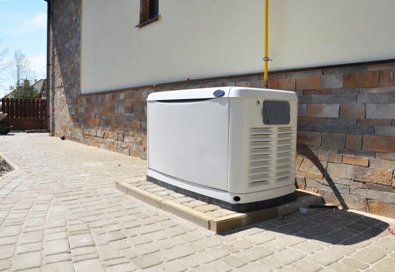 Residential Backup Generator in a Backyard